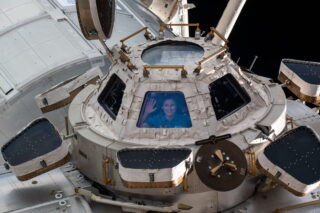 Samantha Cristoforetti inside cupola